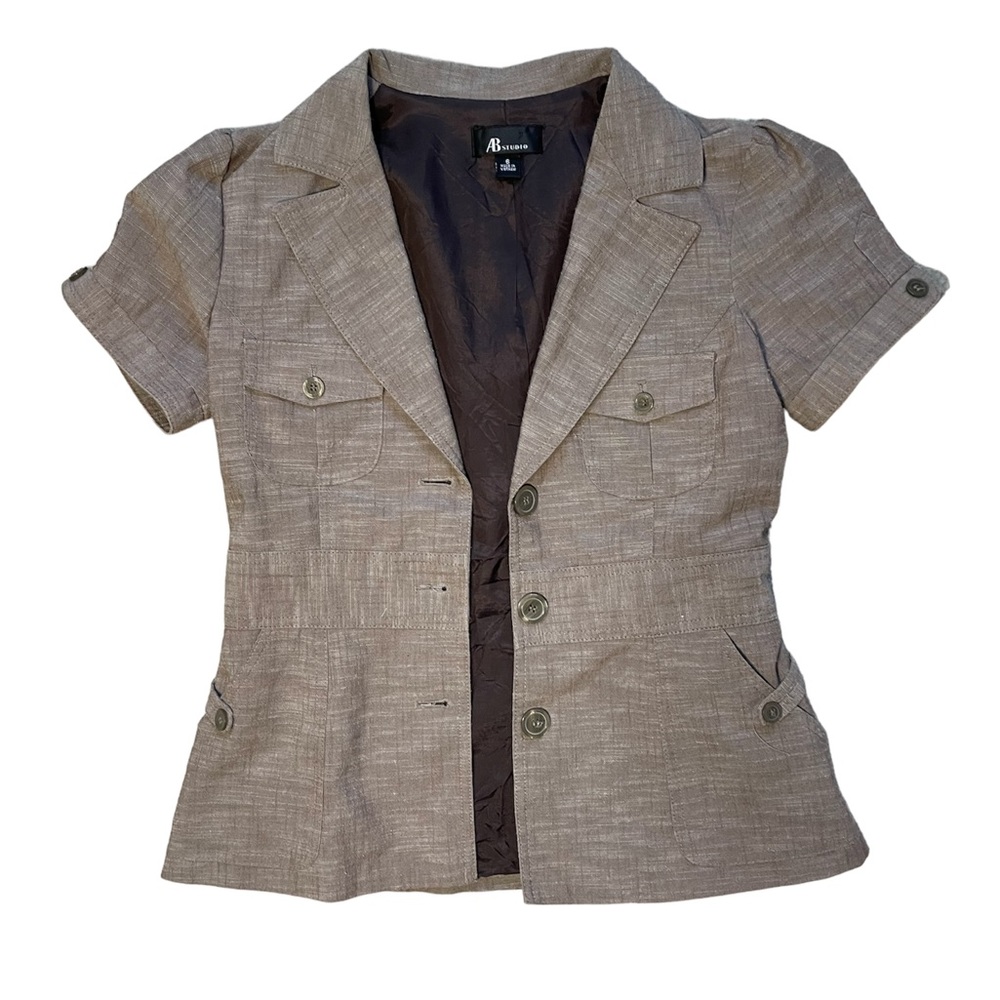 AB studio brown button up blazer
